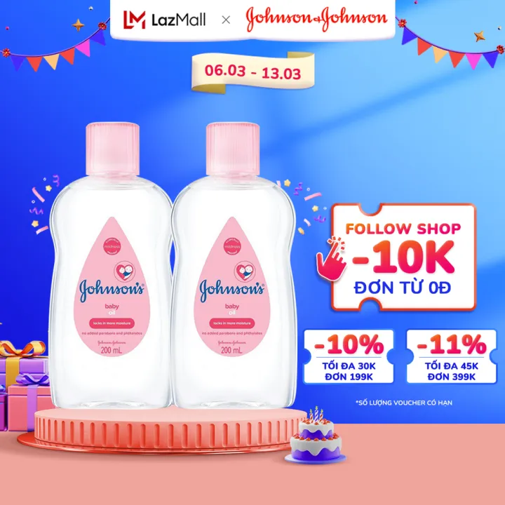 Combo 2 Chai Dầu Mát Xa Johnson’s Baby Oil 200ml