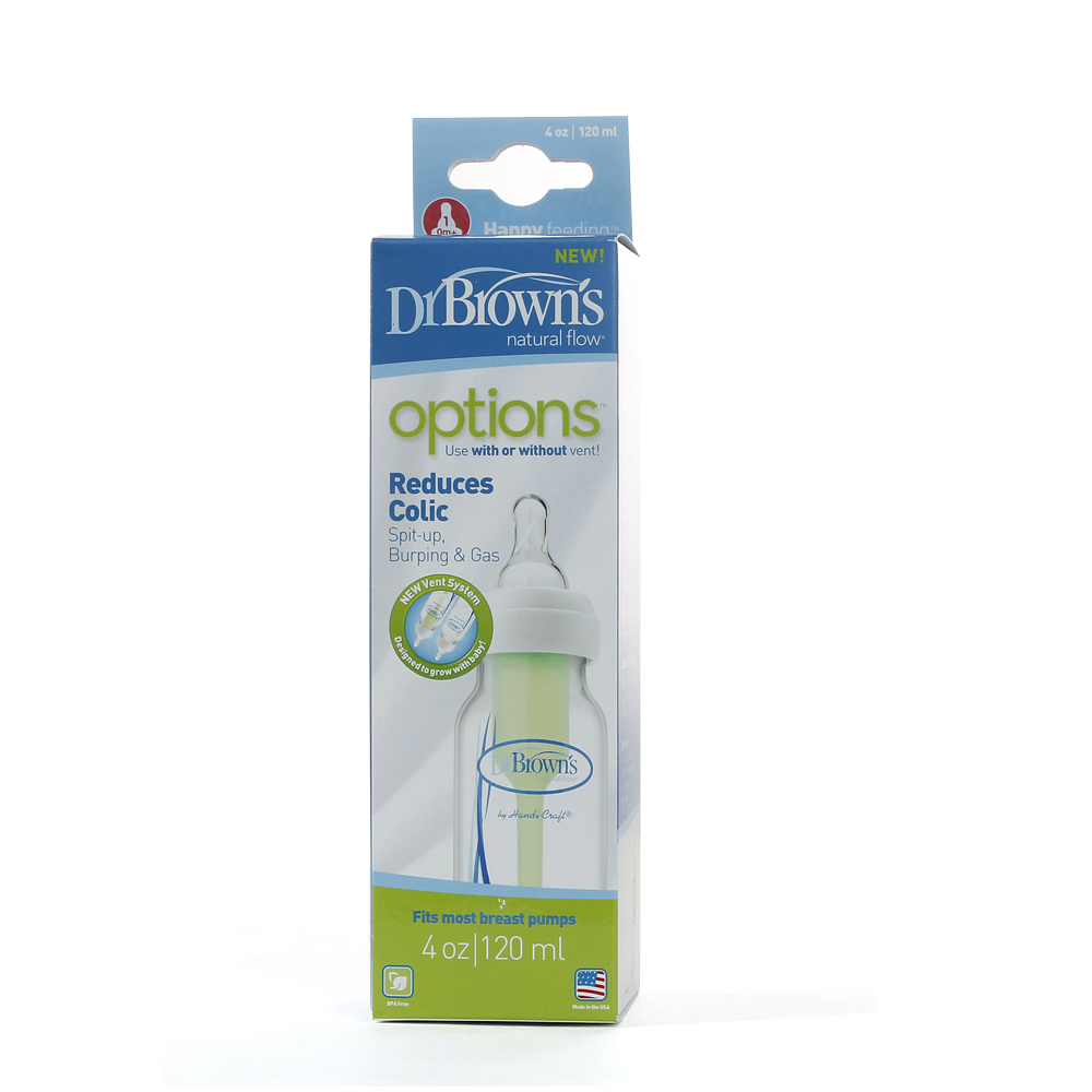 Bình sữa Dr Brown’s Options nhựa PP BPA Free cổ hẹp 120ml