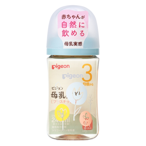 Bình sữa Pigeon PPSU Plus WN3 phiên bản Nhật 240ml, hình Hoa